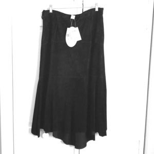 CAbi Suede Asymmetrical Hem Skirt NWT 8